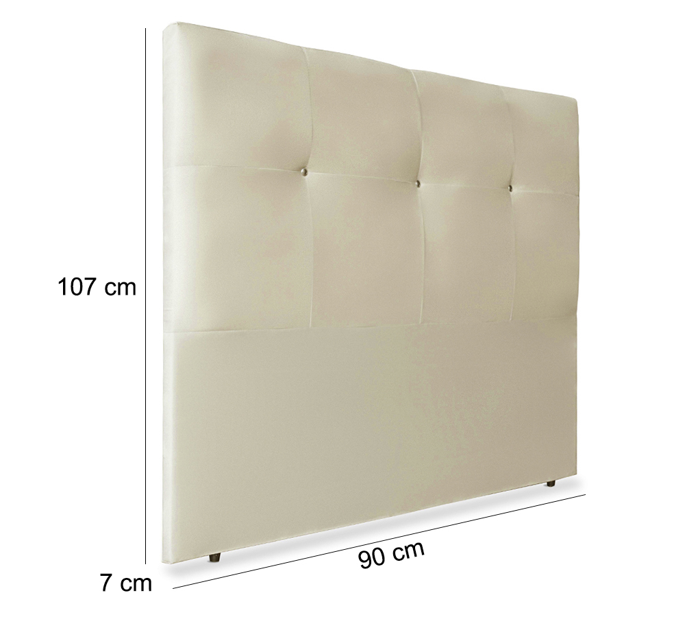 Cabeceira Solteiro 90cm Sofia Suede Marfim ID Milani Store