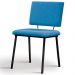Cadeira Estofada Base Em Aço F38 Linho Azul Jeans Dmobiliario