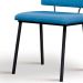 Cadeira Estofada Base Em Aço F38 Linho Azul Jeans Dmobiliario