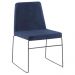 Cadeira Estofada Base Em Aço F41 Linho Azul Marinho Dmobiliario