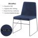Cadeira Estofada Base Em Aço F41 Linho Azul Marinho Dmobiliario