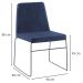 Cadeira Estofada Base Em Aço F41 Linho Azul Marinho Dmobiliario