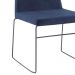Cadeira Estofada Base Em Aço F41 Linho Azul Marinho Dmobiliario