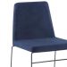 Cadeira Estofada Base Em Aço F41 Linho Azul Marinho Dmobiliario