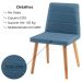 Cadeira Estofada Base Madeira F58 Linho Azul Jeans Dmobiliario