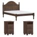 Cama Casal 02 Mesas de Cabeceira Madeira Maciça Cafe Milani Store