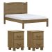 Cama Casal 02 Mesas de Cabeceira Madeira Maciça Freijo Milani Store