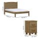 Cama Casal 02 Mesas de Cabeceira Madeira Maciça Freijo Milani Store
