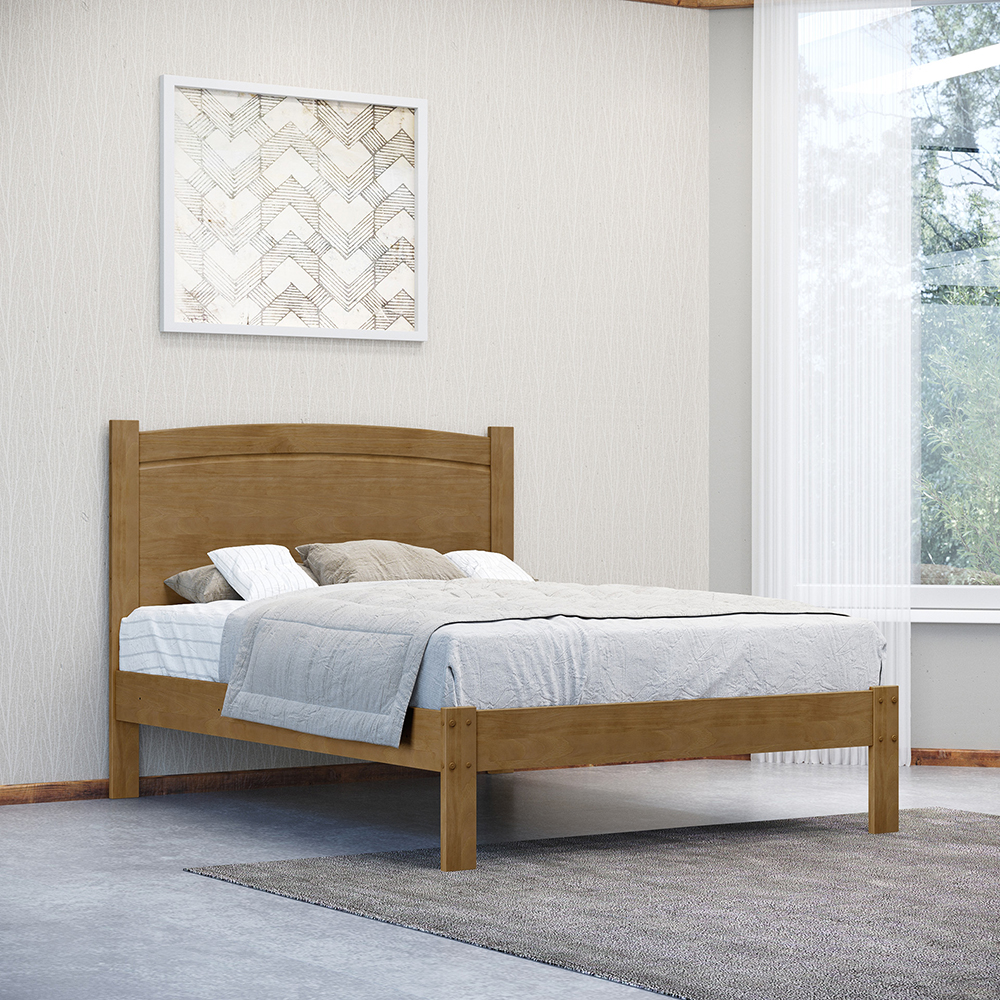 Cama Casal 02 Mesas de Cabeceira Madeira Maciça Freijo Milani Store