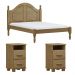 Cama Casal 02 Mesas de Cabeceira Madeira Maciça Freijo Milani Store