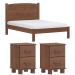 Cama Casal 02 Mesas de Cabeceira Madeira Maciça Imbuia Milani Store