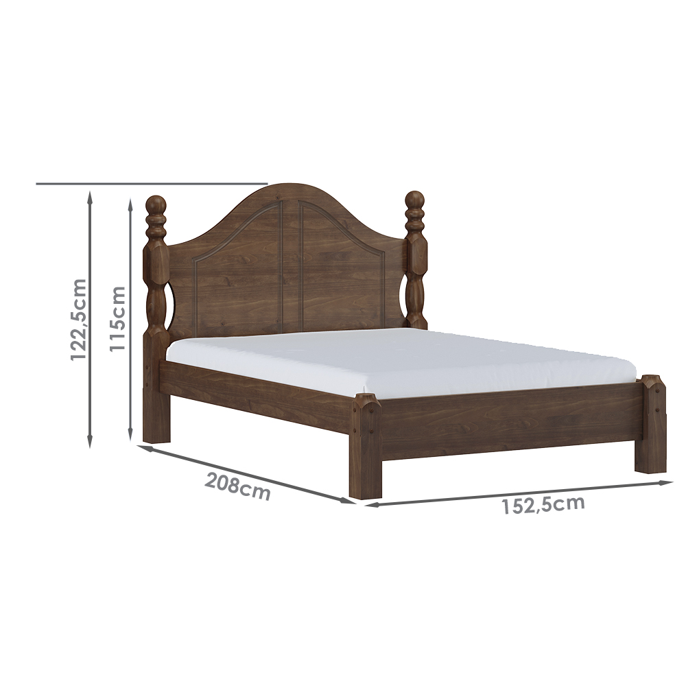 Cama Casal Classica Madeira Maciça 2259 Cafe Milani Store