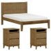 Cama Casal Madeira Maciça 02 Mesas de Cabeceira Freijo Milani Store