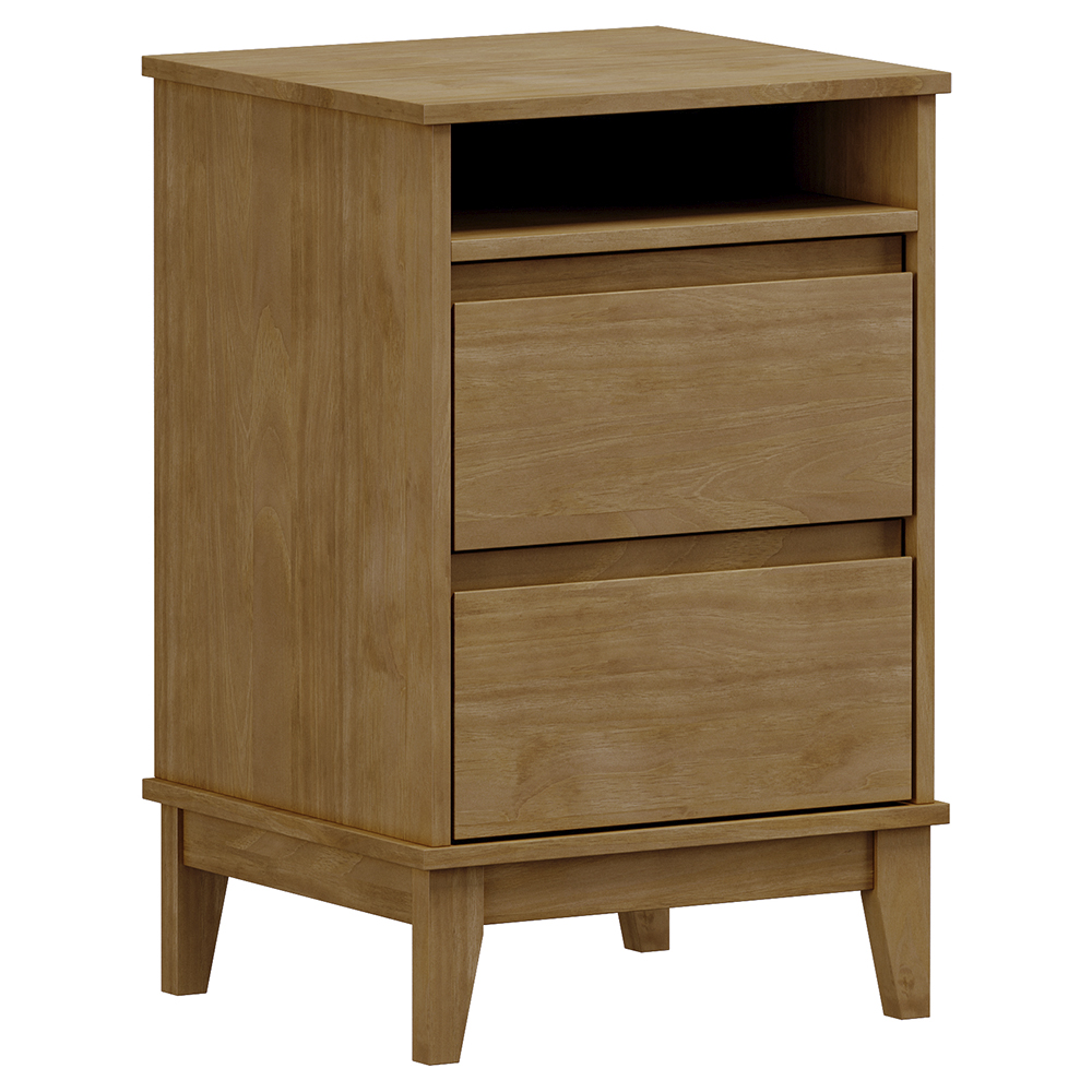 Cama Casal Madeira Maciça 02 Mesas de Cabeceira Freijo Milani Store