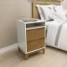 Cama Casal Madeira Maciça 02 Mesas de Cabeceira Off White Freijo Milani Store