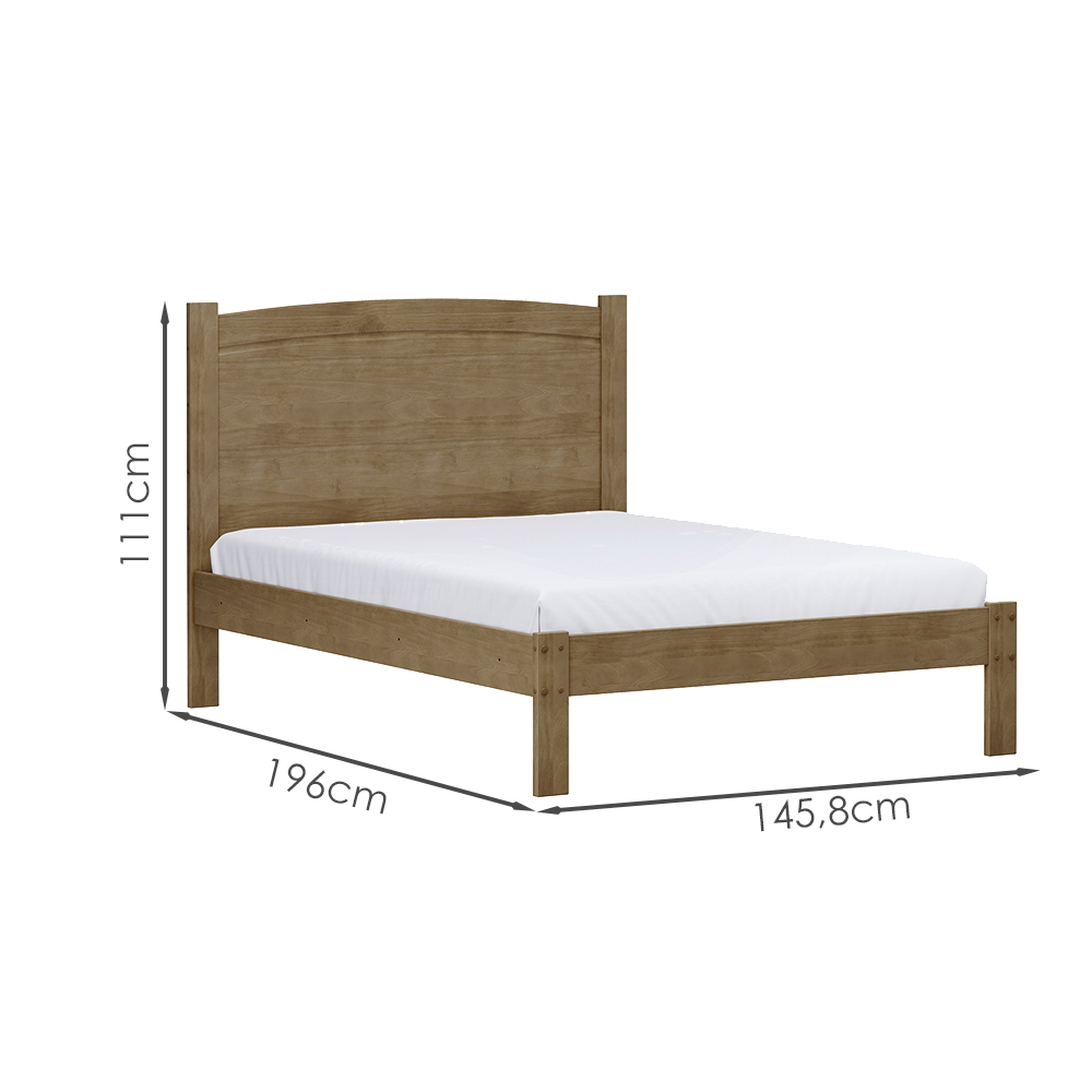Cama Casal Madeira Maciça 1149 Freijo Milani Store