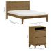 Cama Queen Madeira Maciça 02 Mesas de Cabeceira Freijo Milani Store