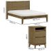 Cama Queen Madeira Maciça 02 Mesas de Cabeceira Freijo Milani Store