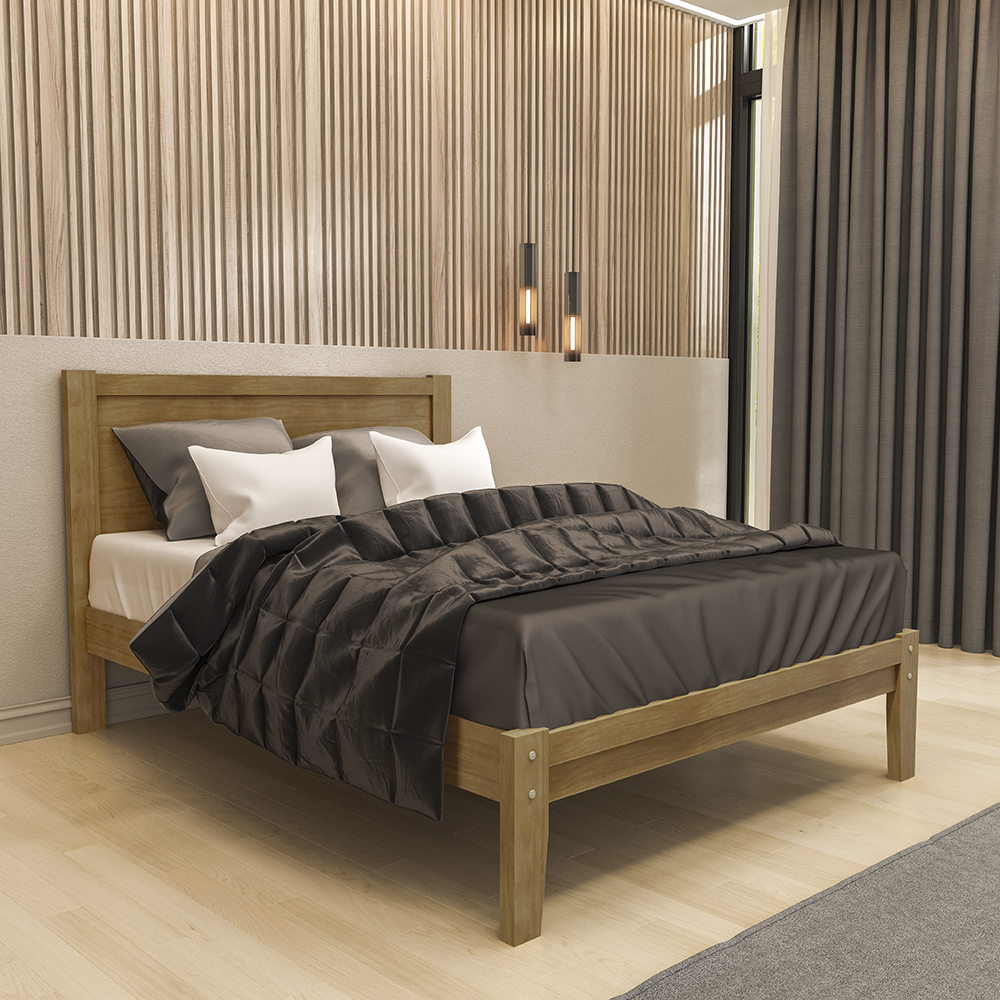 Cama Queen Madeira Maciça 02 Mesas de Cabeceira Off White Freijo Milani Store