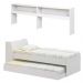Cama Solteiro Bicama Bau Estante 2 Nichos BB2829 Branco Dtall