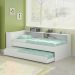 Cama Solteiro Bicama Bau Estante 2 Nichos BB2829 Branco Dtall
