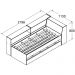 Cama Solteiro Bicama Bau Estante 2 Nichos BB2829 Preto Dtall