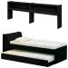 Cama Solteiro Bicama Bau Estante 2 Nichos BB2829 Preto Dtall