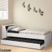 Cama Solteiro Bicama Cabeceira Bau 220x88 BB28 Branco Dtall