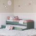 Cama Solteiro Bicama Com Cama Auxiliar 194x83 CM20 Verde Dtall