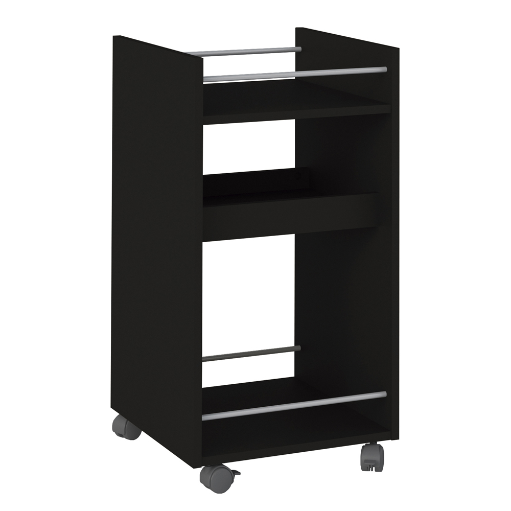 Carrinho Bar 3 Prateleiras E Rodizios 74X40 cm 3275 Preto ARLY