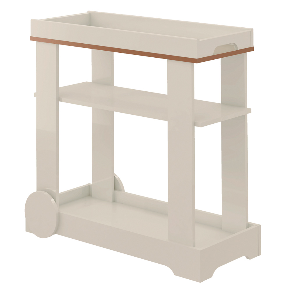 Carrinho Bar Com Rodizios 80 cm 4627 Off White ARLY