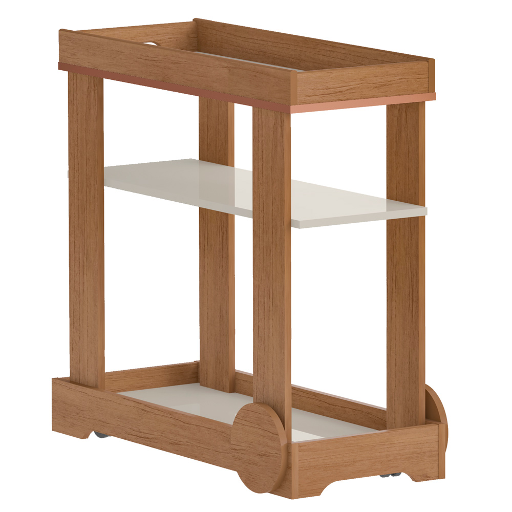 Carrinho Bar Com Rodizios 80 cm 4659 Cinamomo Off White ARLY