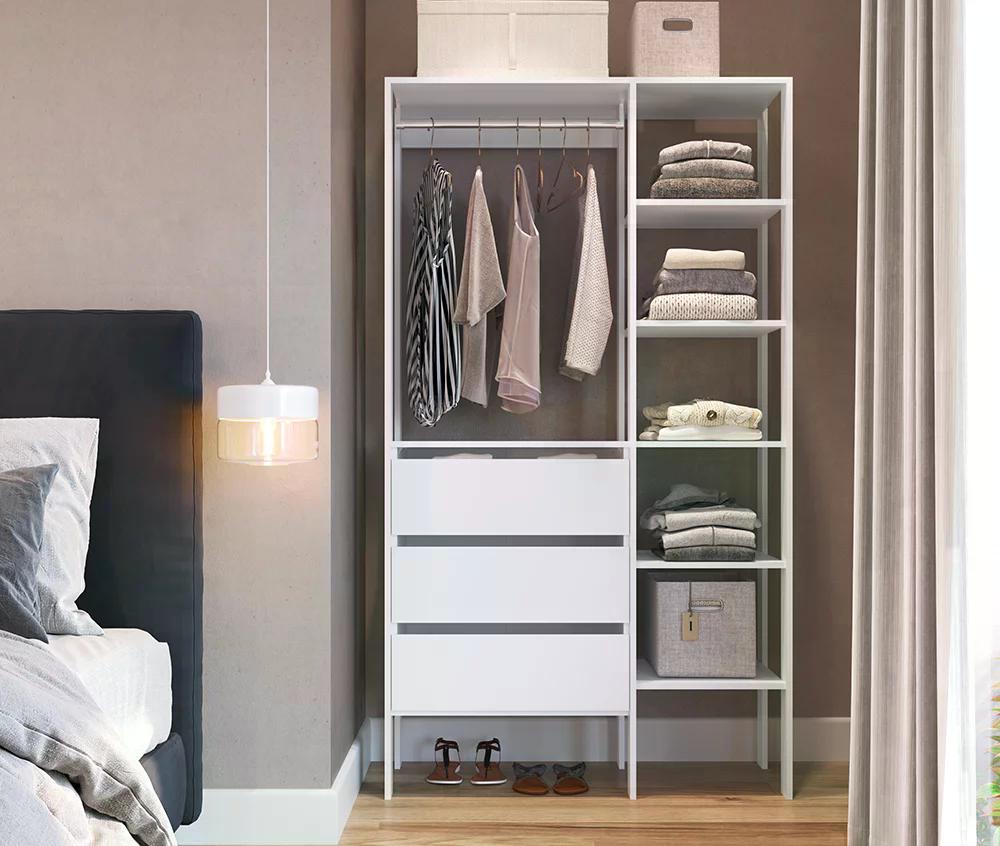 Closet 03 Gavetas DB001 Branco PP Milani Store