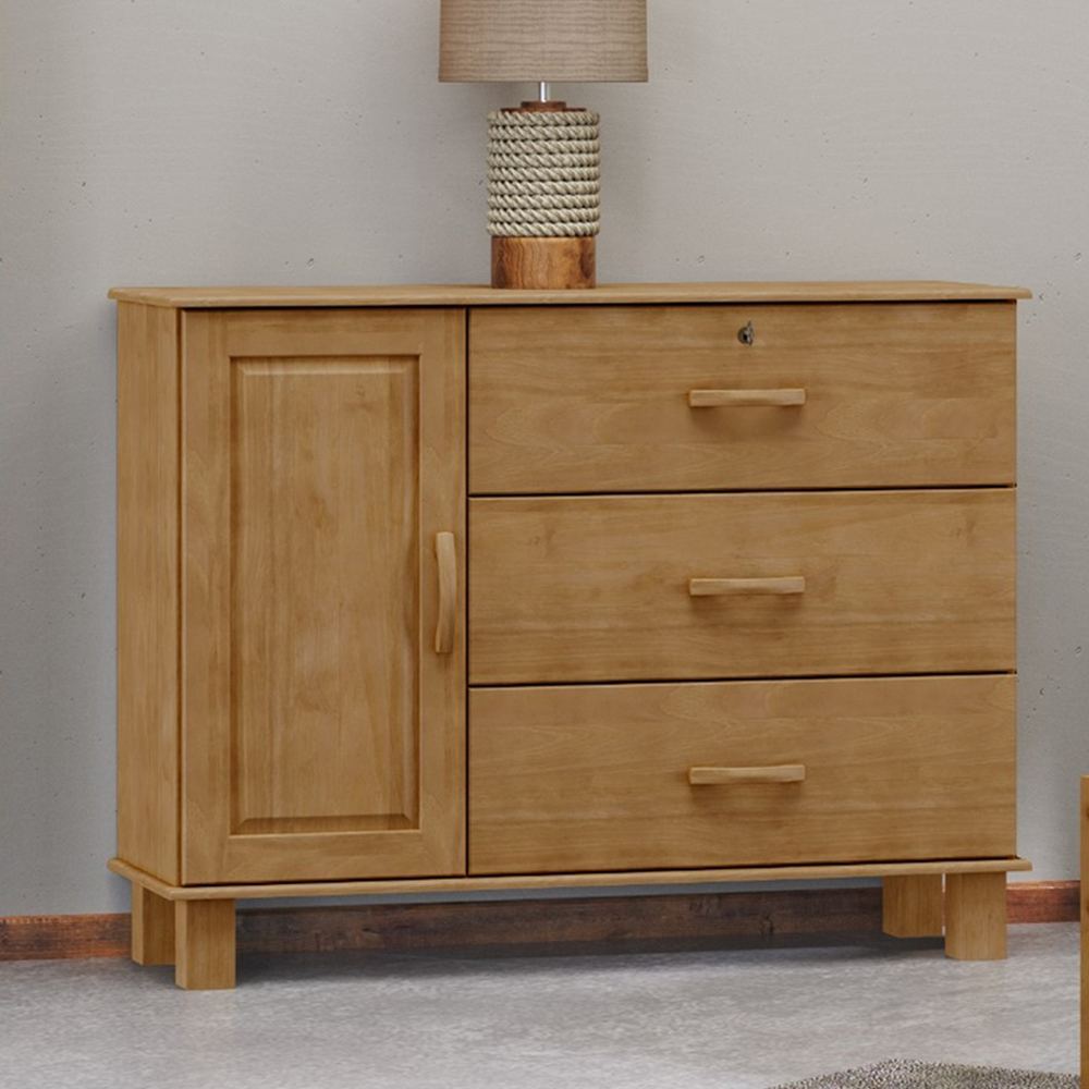 Comoda 3G 1P Madeira Maciça 118 cm 1139 Freijo Milani Store