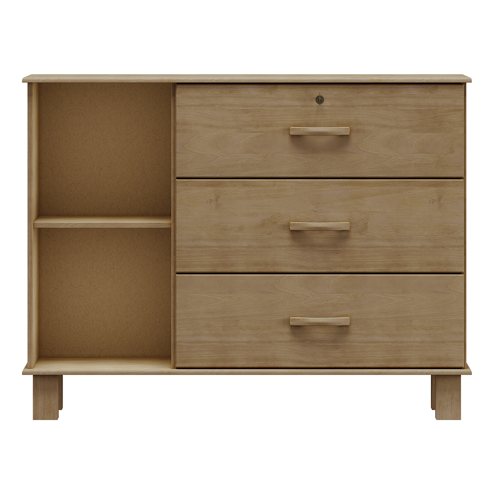 Comoda 3G 1P Madeira Maciça 118 cm 1139 Freijo Milani Store