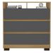 Comoda 3G com Nicho Vegas 91 cm 11685 Carvalho Am Grafite INCP