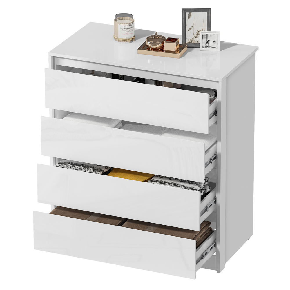 Comoda 4 GV 89 cm Corrediças Telescopicas CO027 Branco Neve MXM