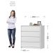Comoda 4 GV 89 cm Corrediças Telescopicas CO027 Branco Neve MXM