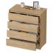 Comoda 4 GV 89 cm Corrediças Telescopicas CO027 Castanho MXM