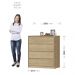 Comoda 4 GV 89 cm Corrediças Telescopicas CO027 Castanho MXM