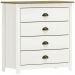 Comoda 4 Gav e 02 Mesas de Cabeceira Madeira Maciça Branco Freijo Milani Store
