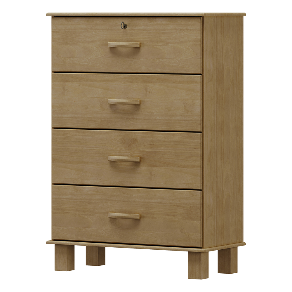 Comoda 4 Gavetas Madeira Maciça 79 cm 1138 Freijo Milani Store