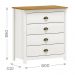Comoda 4 Gavetas Madeira Maciça 80 cm 9101 Branco Freijo Milani Store