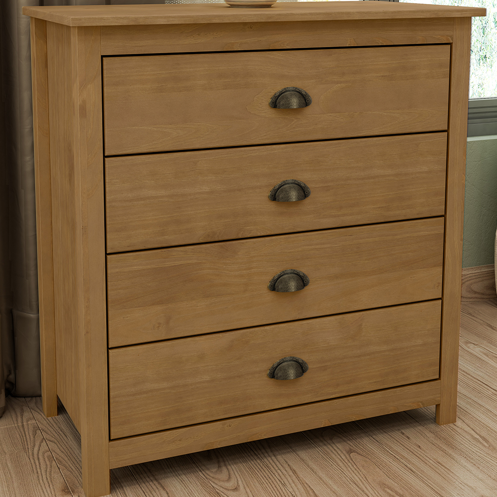 Comoda 4 Gavetas Madeira Maciça 80 cm 9101 Freijo Milani Store