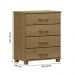 Comoda 4 Gavetas Madeira Maciça 84 cm 2250 Freijo Milani Store