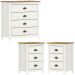 Comoda 4 Gv 02 Mesas de Cabeceira 3 Gv Madeira Maciça Branco Freijo Milani Store