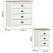 Comoda 4 Gv 02 Mesas de Cabeceira 3 Gv Madeira Maciça Branco Freijo Milani Store