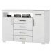 Comoda 5 Gavetas 2 Portas 152 cm OLS CO008 Branco Neve MXM