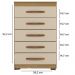 Comoda 5 Gavetas 57 cm Moden 2259 Carvalho Am Off White INCP