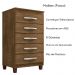 Comoda 5 Gavetas 57 cm Moden 2259 Malbec INCP